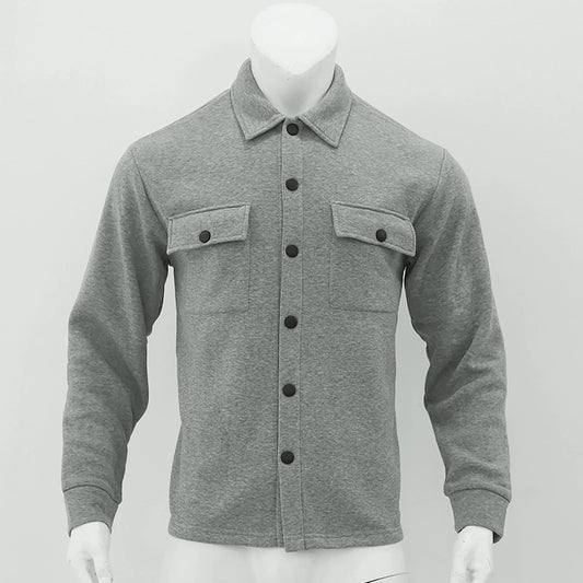 Men’s Autumn & Winter Casual Jacket – Warm Plush Lapel, Slim Single - Breasted Solid Color Fashion Outerwear - WAREHOUSE SHOP