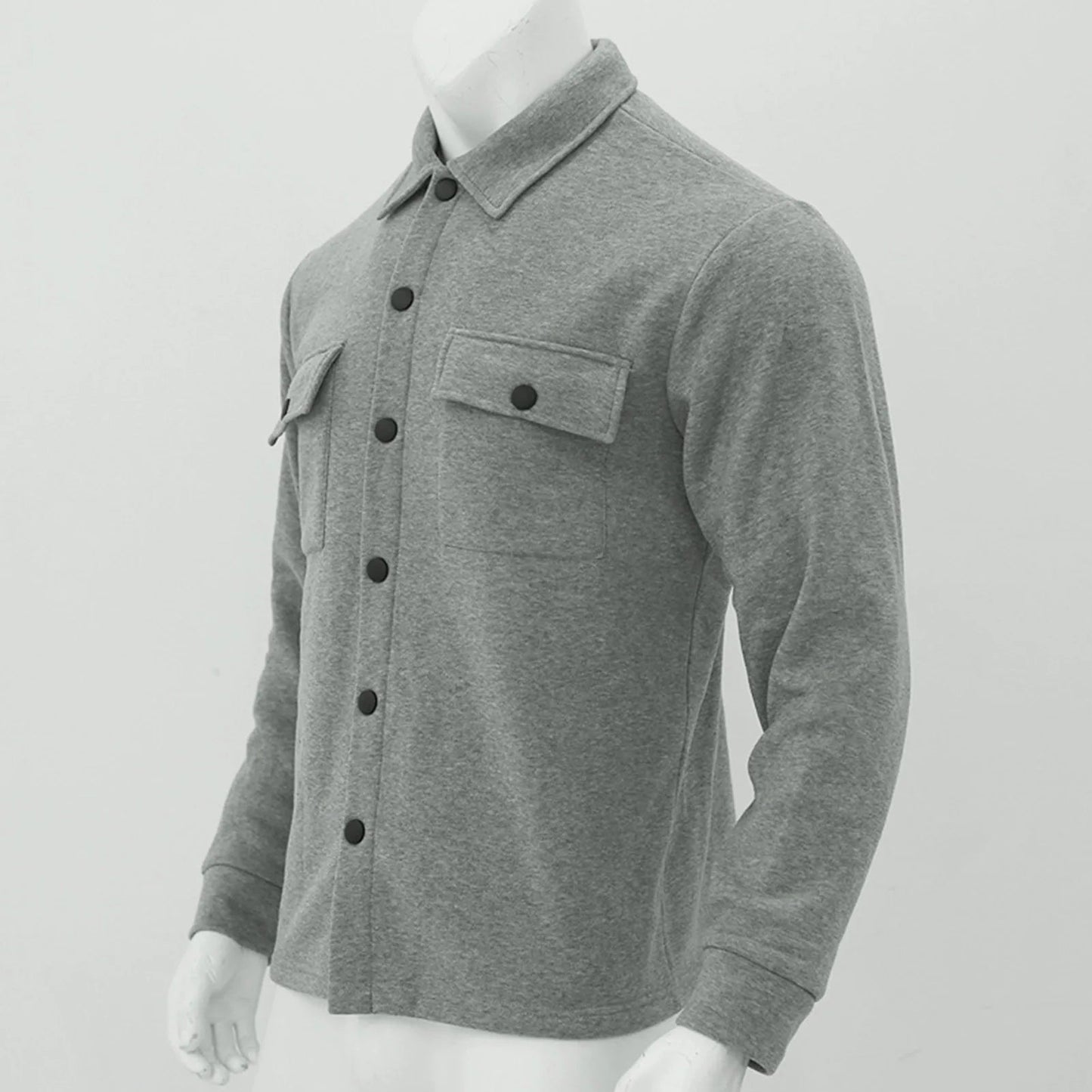 Men’s Autumn & Winter Casual Jacket – Warm Plush Lapel, Slim Single - Breasted Solid Color Fashion Outerwear - WAREHOUSE SHOP