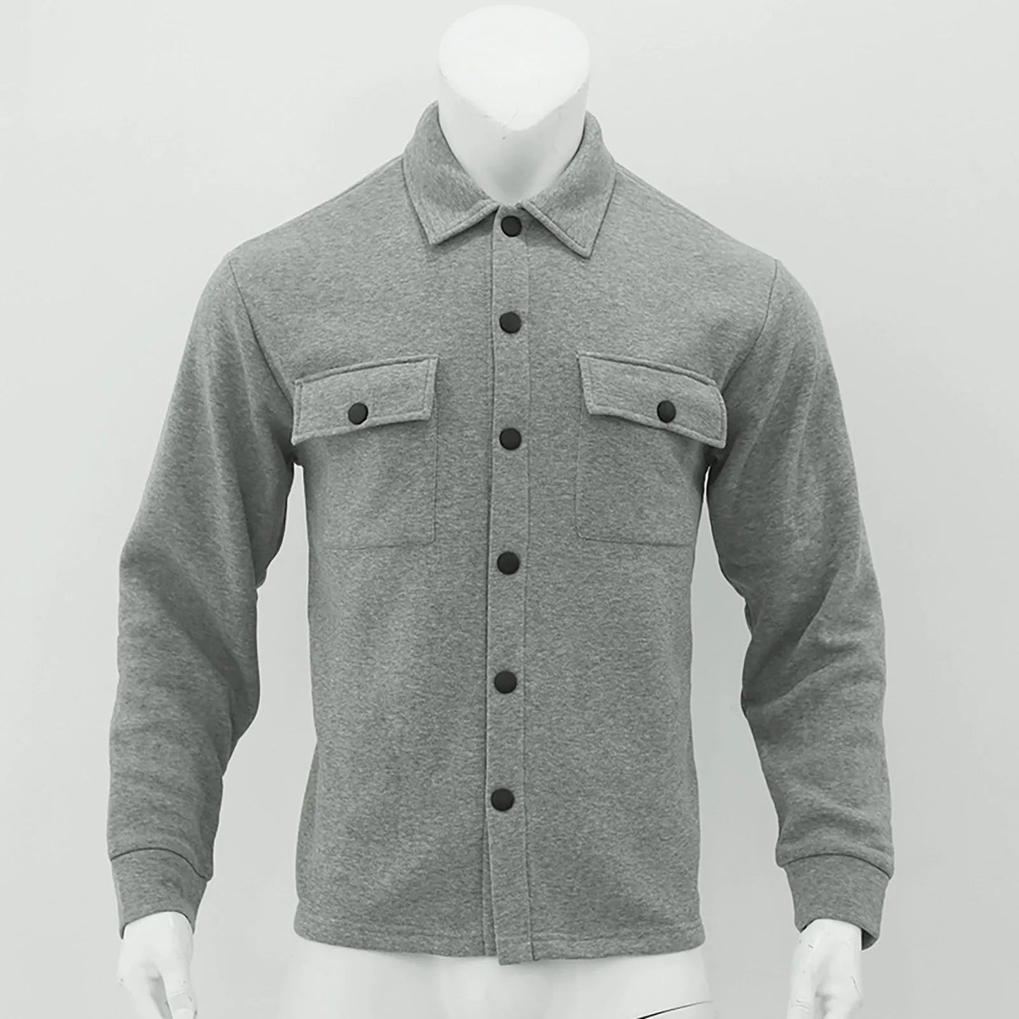 Men’s Autumn & Winter Casual Jacket – Warm Plush Lapel, Slim Single - Breasted Solid Color Fashion Outerwear - WAREHOUSE SHOP