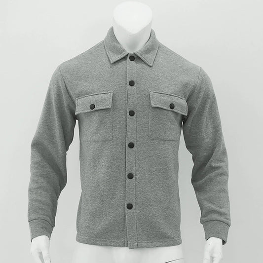 Men’s Autumn & Winter Casual Jacket – Warm Plush Lapel, Slim Single - Breasted Solid Color Fashion Outerwear - WAREHOUSE SHOP