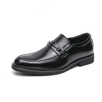 Men's Formal Leather Shoes Classic Style Slip On Loafers Round Toe Breathable Non - Slip Business Dress Wedding Office Casual Shos - WAREHOUSE SHOP