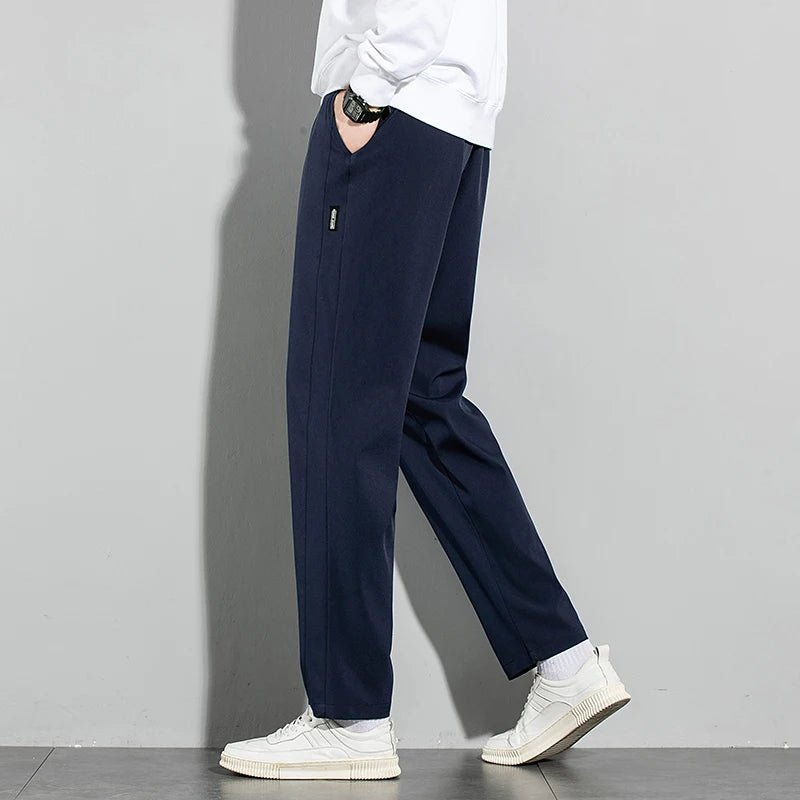 Men’s Ice Silk Pants - Casual & Business Pants, Breathable Elastic Straight - Leg Sweatpants - WAREHOUSE SHOP