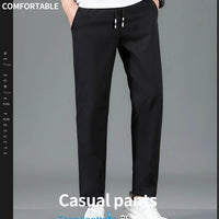 Men’s Ice Silk Pants - Casual & Business Pants, Breathable Elastic Straight - Leg Sweatpants - WAREHOUSE SHOP