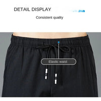 Men’s Ice Silk Pants - Casual & Business Pants, Breathable Elastic Straight - Leg Sweatpants - WAREHOUSE SHOP