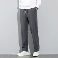 Men’s Ice Silk Pants - Casual & Business Pants, Breathable Elastic Straight - Leg Sweatpants - WAREHOUSE SHOP