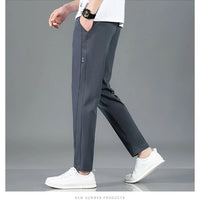 Men’s Ice Silk Pants - Casual & Business Pants, Breathable Elastic Straight - Leg Sweatpants - WAREHOUSE SHOP