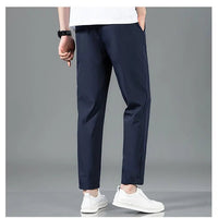 Men’s Ice Silk Pants - Casual & Business Pants, Breathable Elastic Straight - Leg Sweatpants - WAREHOUSE SHOP