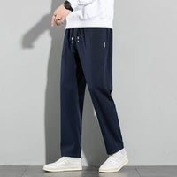 Men’s Ice Silk Pants - Casual & Business Pants, Breathable Elastic Straight - Leg Sweatpants - WAREHOUSE SHOP