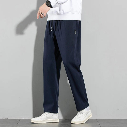 Men’s Ice Silk Pants - Casual & Business Pants, Breathable Elastic Straight - Leg Sweatpants - WAREHOUSE SHOP
