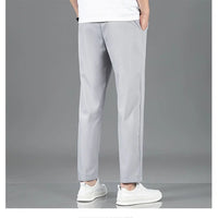 Men’s Ice Silk Pants - Casual & Business Pants, Breathable Elastic Straight - Leg Sweatpants - WAREHOUSE SHOP