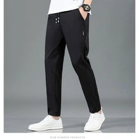Men’s Ice Silk Pants - Casual & Business Pants, Breathable Elastic Straight - Leg Sweatpants - WAREHOUSE SHOP