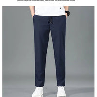 Men’s Ice Silk Pants - Casual & Business Pants, Breathable Elastic Straight - Leg Sweatpants - WAREHOUSE SHOP