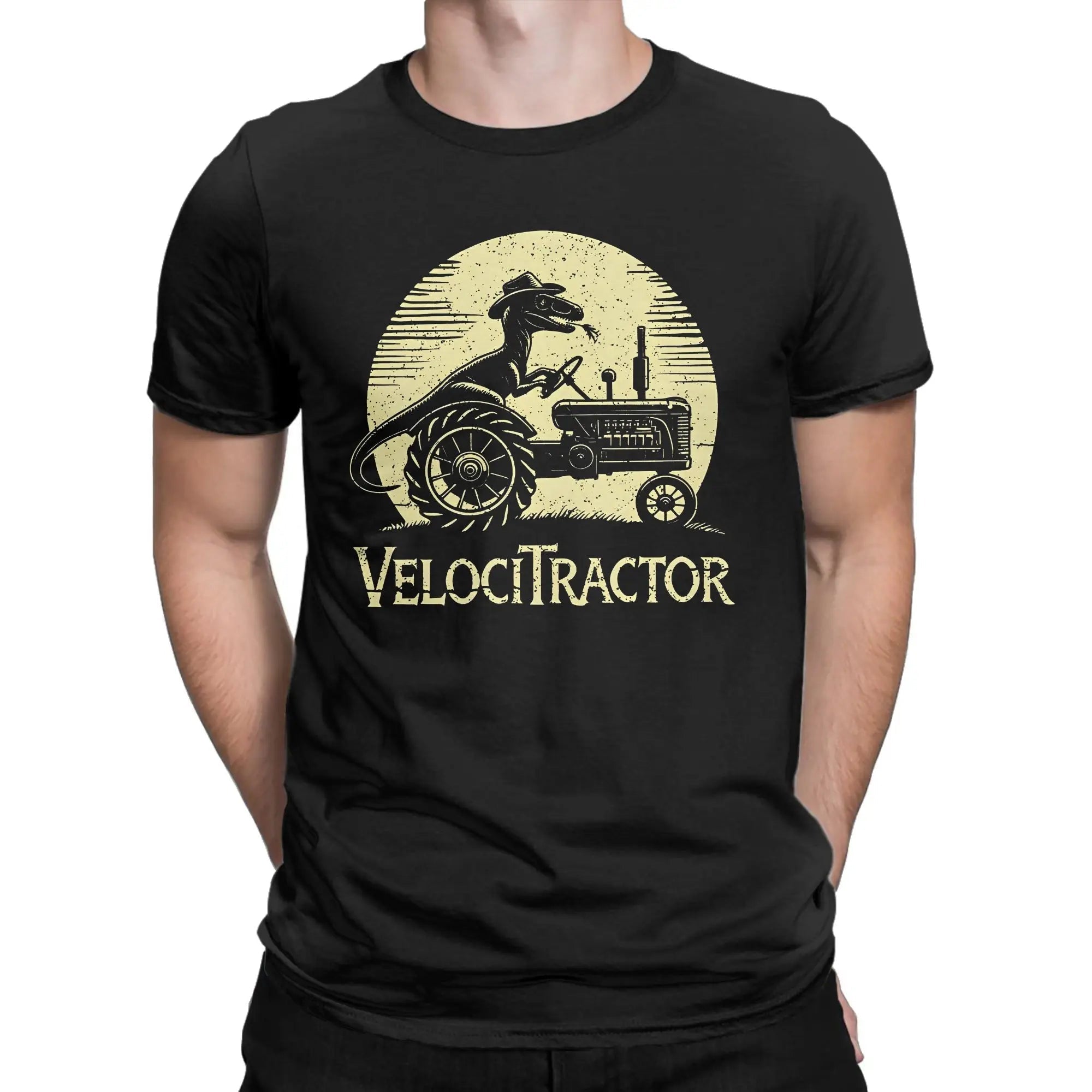 Men's Pure Cotton T-shirt VelociTractor designed Top. Crew Neck, Tee Shirt idea of Gift, casual. - WAREHOUSE SHOP