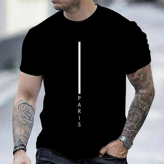 Men's Red Casual T-shirt Fashion Trend Short Sleeve Men's Summer Street Style Clothing Comfortable Clothing for Daily Life - WAREHOUSE SHOP