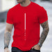 Men's Red Casual T-shirt Fashion Trend Short Sleeve Men's Summer Street Style Clothing Comfortable Clothing for Daily Life - WAREHOUSE SHOP