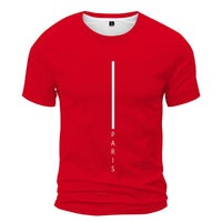 Men's Red Casual T-shirt Fashion Trend Short Sleeve Men's Summer Street Style Clothing Comfortable Clothing for Daily Life - WAREHOUSE SHOP