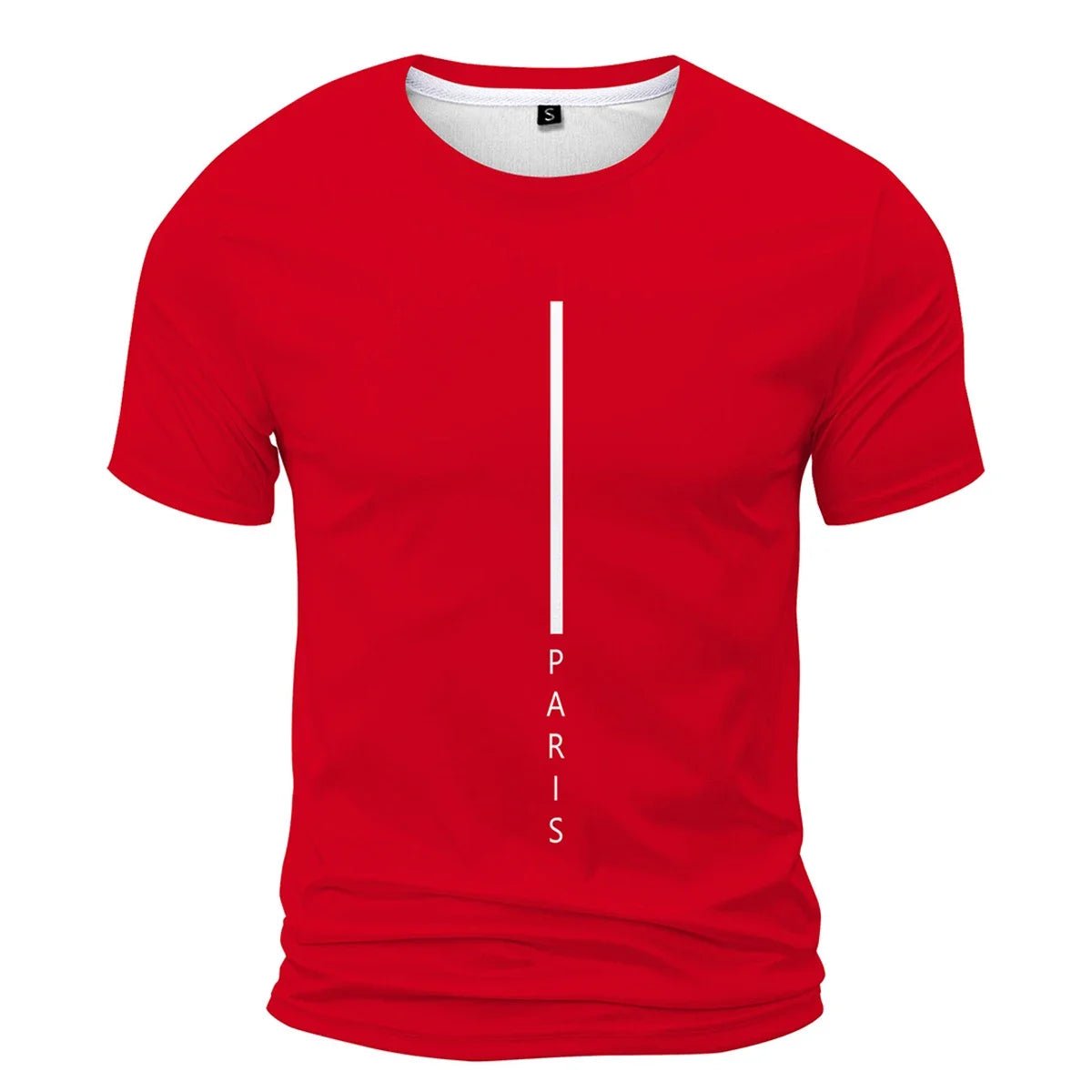 Men's Red Casual T-shirt Fashion Trend Short Sleeve Men's Summer Street Style Clothing Comfortable Clothing for Daily Life - WAREHOUSE SHOP