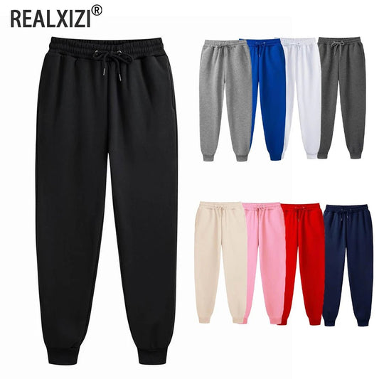 Men's Sweatpants Spring Autumn Fleece Pants Sport Long Pants Casual Drawstring Pockets Trousers Oversize Sweatpants For Men - WAREHOUSE SHOP