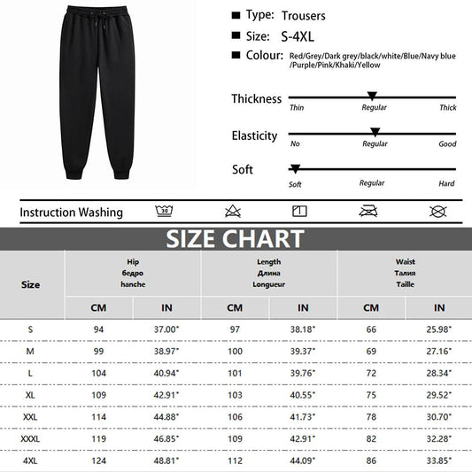 Men's Sweatpants Spring Autumn Fleece Pants Sport Long Pants Casual Drawstring Pockets Trousers Oversize Sweatpants For Men - WAREHOUSE SHOP