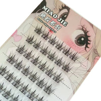 MIAOJIE Glue - free False Eyelashes, Fishtail Princess Lazy Eyelashes, Natural Transparent Stem, Reused 48 Clusters Large Capacity - WAREHOUSE SHOP