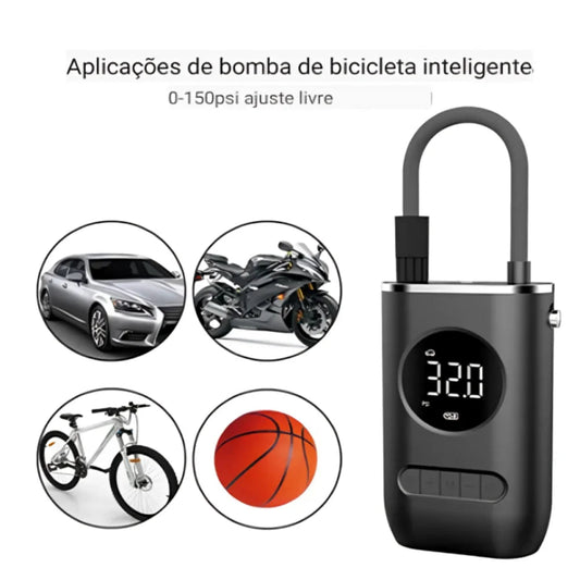 Mini Compressor de Ar Portatil Recarregavél Digital USB Calibrador Pneu - WAREHOUSE SHOP