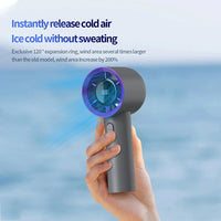 Mini Handheld Fan Portable 5 Speed USB Rechargeable Fan with LED Display Screen Desktop Eectric Fan Students Outdoor Cooling Fan - WAREHOUSE SHOP