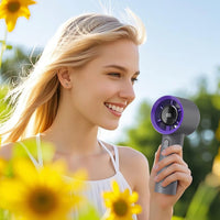 Mini Handheld Fan Portable 5 Speed USB Rechargeable Fan with LED Display Screen Desktop Eectric Fan Students Outdoor Cooling Fan - WAREHOUSE SHOP