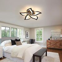 Modern Led Ceiling Light,60W Creative Petals Design Ceiling Light,Acrylic Ceiling Lamp,for Living Room Diameter Black 3000K - WAREHOUSE SHOP