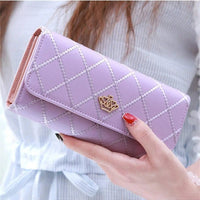 Multifunctional long wallet diamond love crown buckle student ladies clutch large capacity cell phone bag - WAREHOUSE SHOP