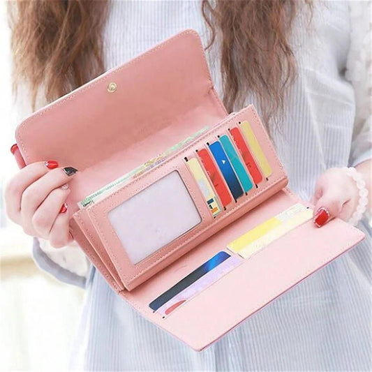 Multifunctional long wallet diamond love crown buckle student ladies clutch large capacity cell phone bag - WAREHOUSE SHOP