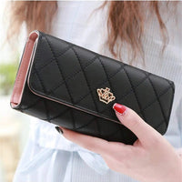 Multifunctional long wallet diamond love crown buckle student ladies clutch large capacity cell phone bag - WAREHOUSE SHOP