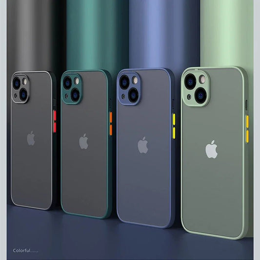 New Armor Bumper Shockproof Phone Case For iPhone 15 11 12 13 Mini 14 Pro XR X Xs Max Plus Silicone Hard Cover Capa - WAREHOUSE SHOP