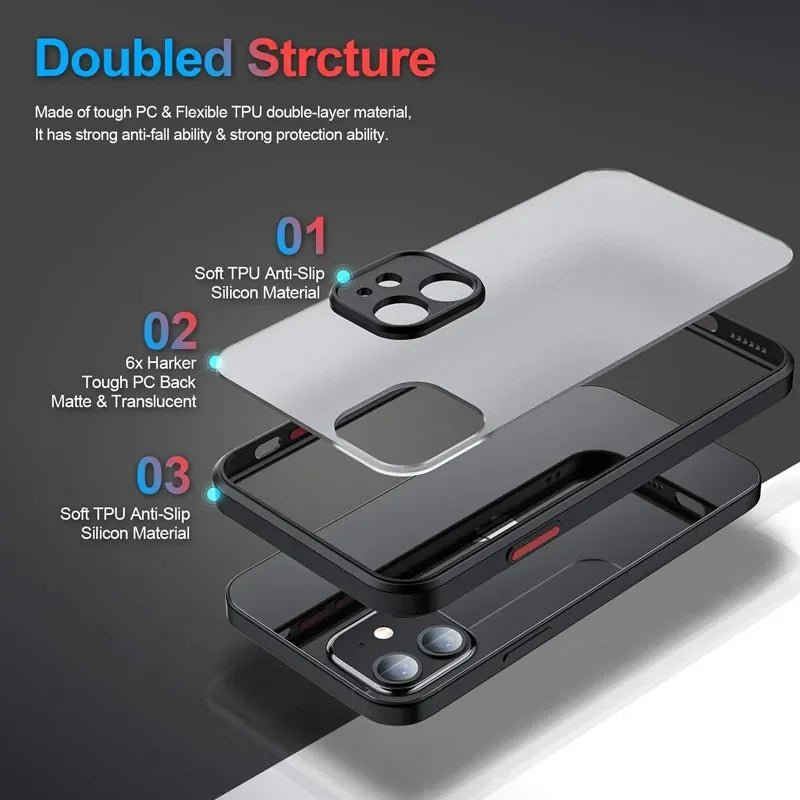 New Armor Bumper Shockproof Phone Case For iPhone 15 11 12 13 Mini 14 Pro XR X Xs Max Plus Silicone Hard Cover Capa - WAREHOUSE SHOP