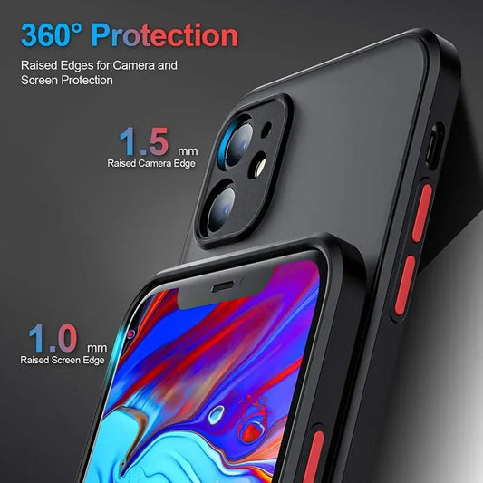 New Armor Bumper Shockproof Phone Case For iPhone 15 11 12 13 Mini 14 Pro XR X Xs Max Plus Silicone Hard Cover Capa - WAREHOUSE SHOP