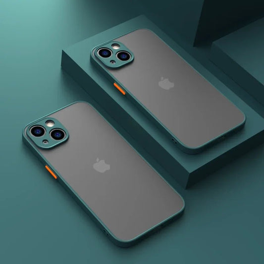 New Armor Bumper Shockproof Phone Case For iPhone 15 11 12 13 Mini 14 Pro XR X Xs Max Plus Silicone Hard Cover Capa - WAREHOUSE SHOP
