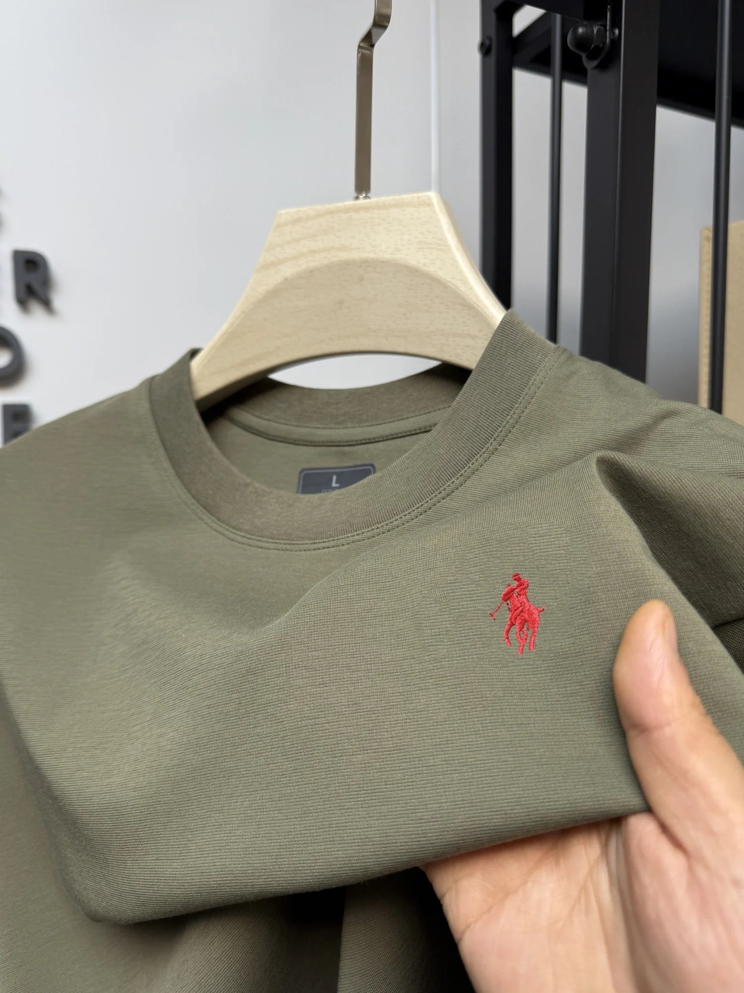New cotton men's short sleeve round neck T-shirt summer fashion high - end brand embroidery ponytail embroidery Korean top T-shirt - WAREHOUSE SHOP