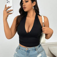 New elegant color, women's sexy versatile halter top vest. Plus Sized fitted Top for regular women wears. - WAREHOUSE SHOP