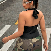 New elegant color, women's sexy versatile halter top vest. Plus Sized fitted Top for regular women wears. - WAREHOUSE SHOP