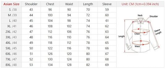 New Men Formal Shirt Long Sleeve Office Solid Color Anti - Wrinkle Fashion Business Pocket White Social Pocket Shirts 5XL 6XL 7XL - WAREHOUSE SHOP