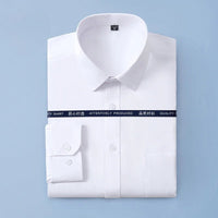 New Men Formal Shirt Long Sleeve Office Solid Color Anti - Wrinkle Fashion Business Pocket White Social Pocket Shirts 5XL 6XL 7XL - WAREHOUSE SHOP
