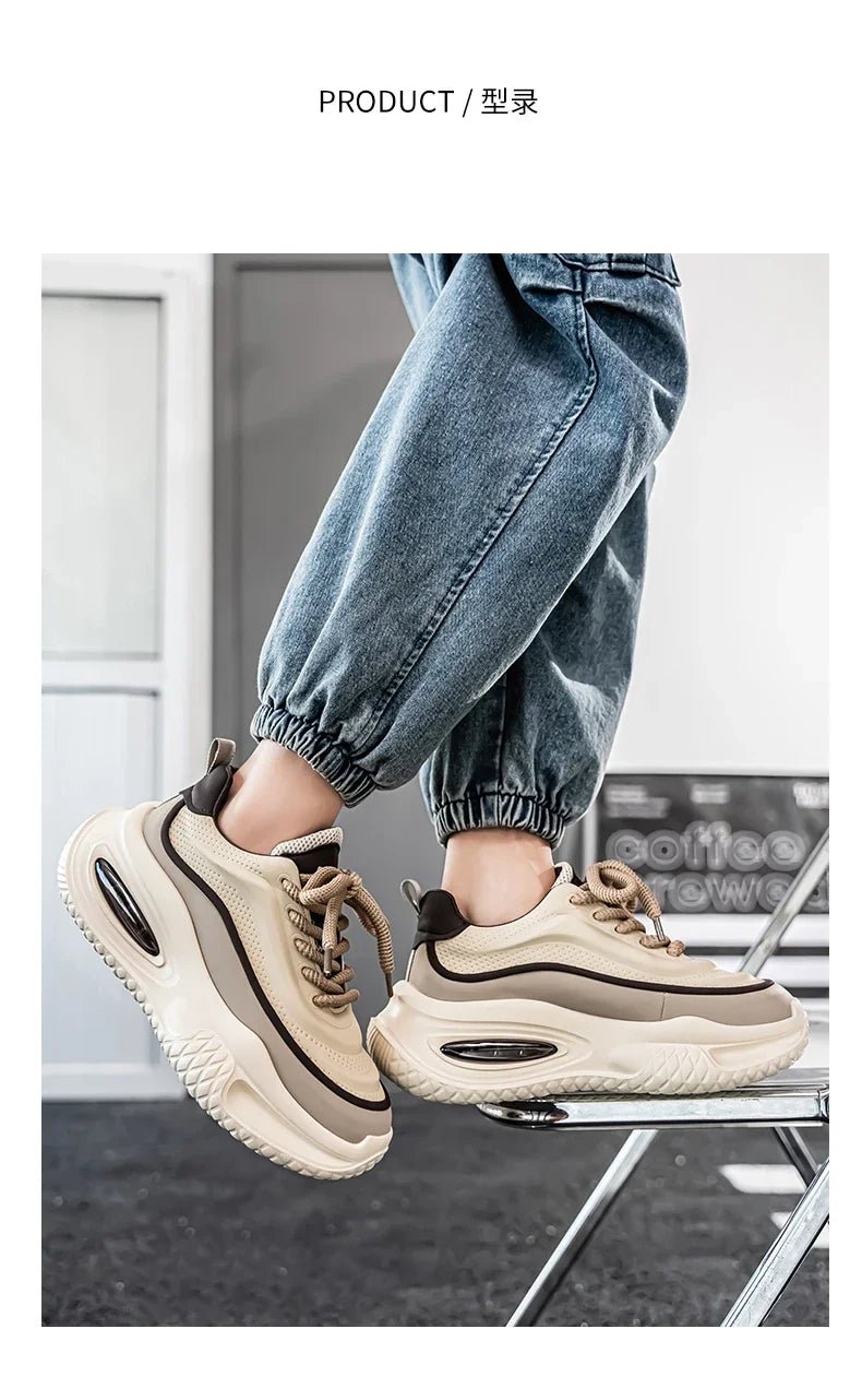 New Platform Vulcanized Sneakers Men Street Style Casual Shoes For Men Punk Chunky Social Men's Sneakers Korean 2025 Large Size - WAREHOUSE SHOP