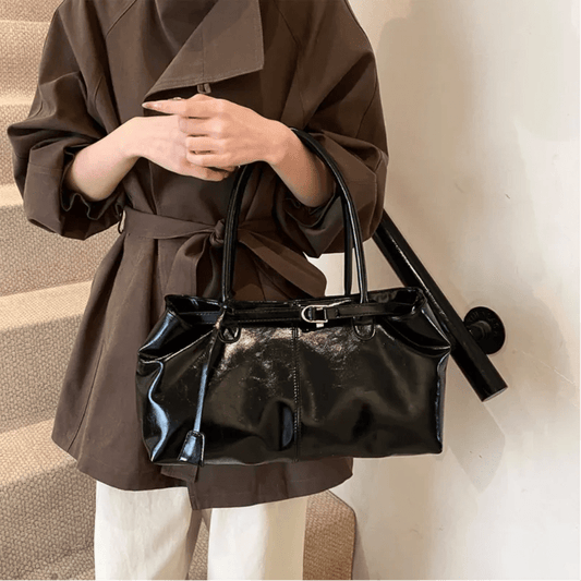 New PU Leather Tote Bag. Slouchy Hobo Handbag Fashion Shoulder Bag. Large Top Handle Bag for Women Work Shopping Travel - WAREHOUSE SHOP