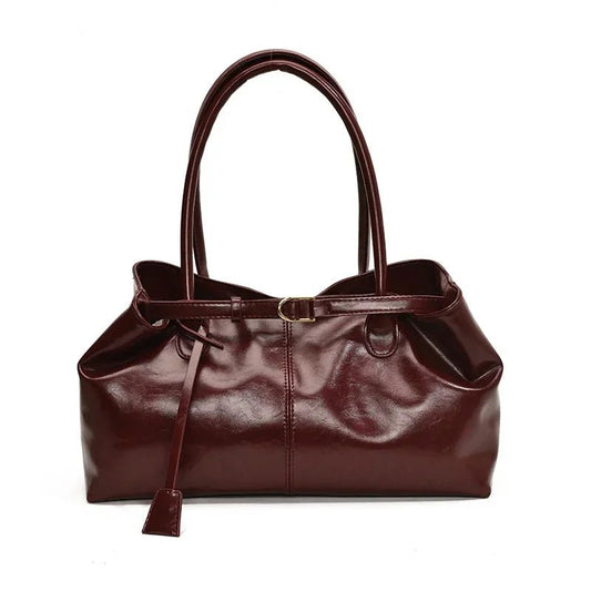 New PU Leather Tote Bag. Slouchy Hobo Handbag Fashion Shoulder Bag. Large Top Handle Bag for Women Work Shopping Travel - WAREHOUSE SHOP