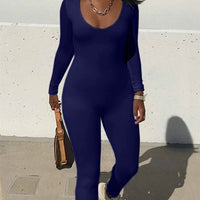 New Women's Jumpsuit Long Sleeve. Solid Color Skinny Jumpsuit, Fitness Jumpsuit Pullover. - WAREHOUSE SHOP