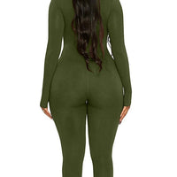 New Women's Jumpsuit Long Sleeve. Solid Color Skinny Jumpsuit, Fitness Jumpsuit Pullover. - WAREHOUSE SHOP