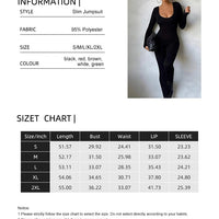 New Women's Jumpsuit Long Sleeve. Solid Color Skinny Jumpsuit, Fitness Jumpsuit Pullover. - WAREHOUSE SHOP