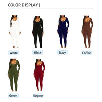 New Women's Jumpsuit Long Sleeve. Solid Color Skinny Jumpsuit, Fitness Jumpsuit Pullover. - WAREHOUSE SHOP