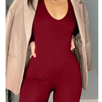 New Women's Jumpsuit Long Sleeve. Solid Color Skinny Jumpsuit, Fitness Jumpsuit Pullover. - WAREHOUSE SHOP