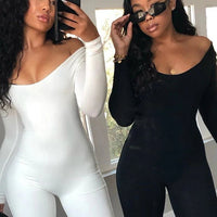 New Women's Jumpsuit Long Sleeve. Solid Color Skinny Jumpsuit, Fitness Jumpsuit Pullover. - WAREHOUSE SHOP