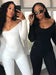 New Women's Jumpsuit Long Sleeve. Solid Color Skinny Jumpsuit, Fitness Jumpsuit Pullover. - WAREHOUSE SHOP